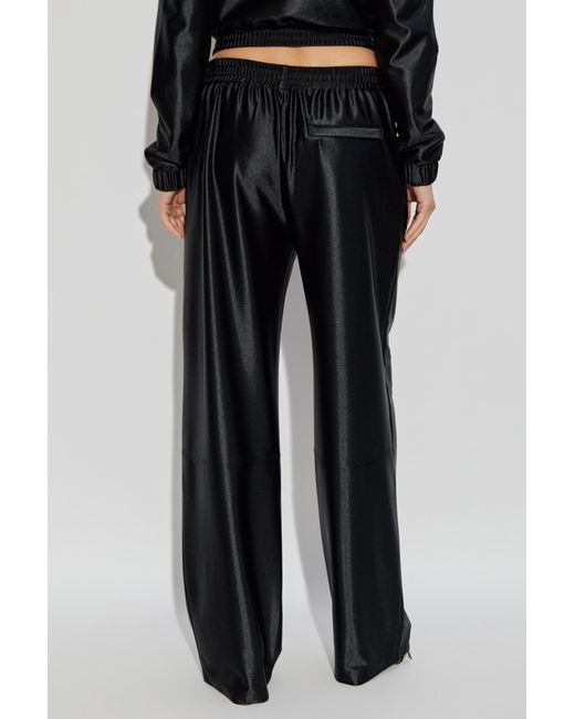 T By Alexander Wang Black Trousers With A Shimmering Finish