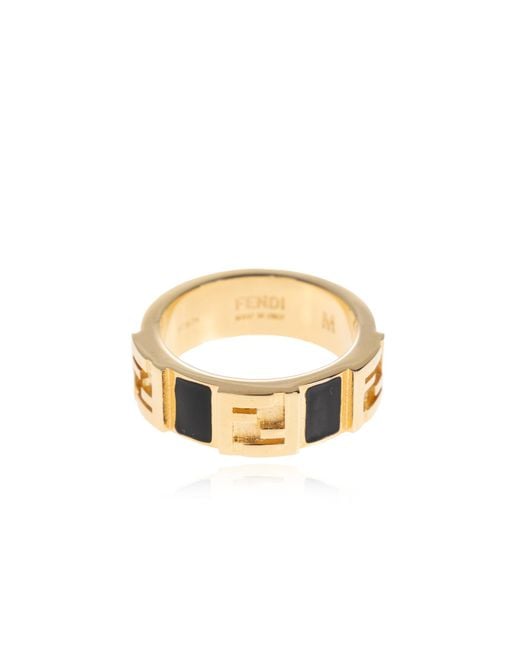 Fendi Black Brass Ring