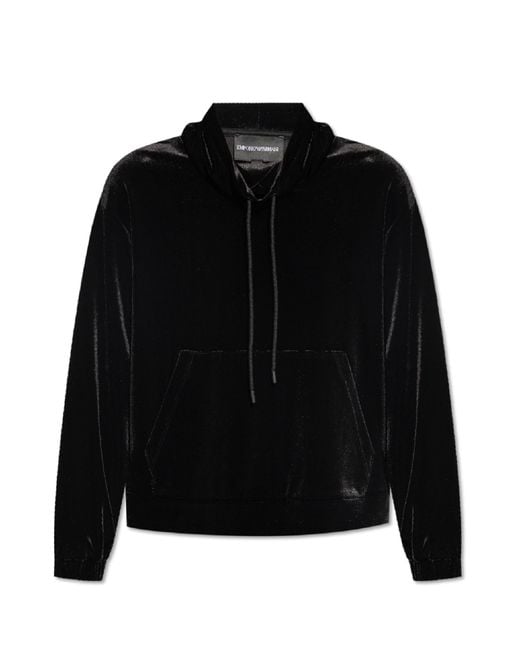 Emporio Armani Black Velvet Sweatshirt, '