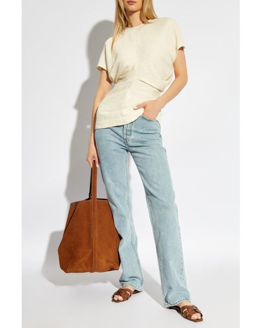 Totême  Natural Top With A Round Neckline