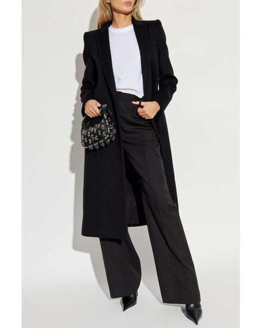 McQueen Black Wool Coat