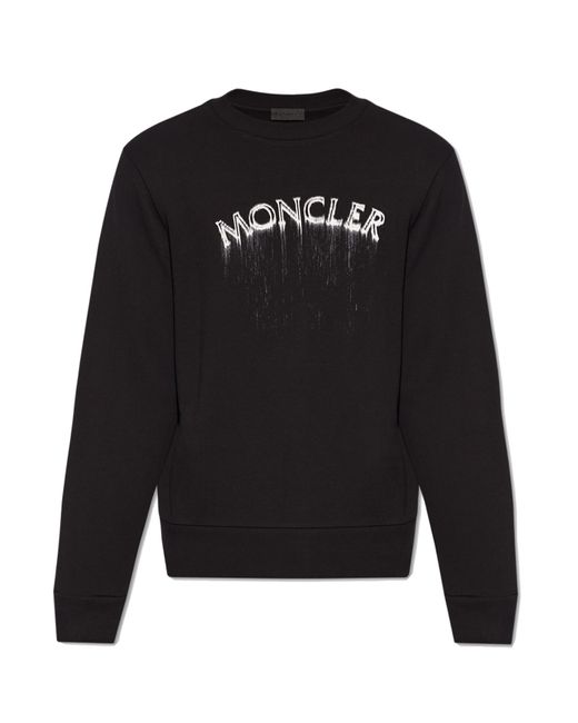 Moncler Black Sweatshirt With Logo, for men