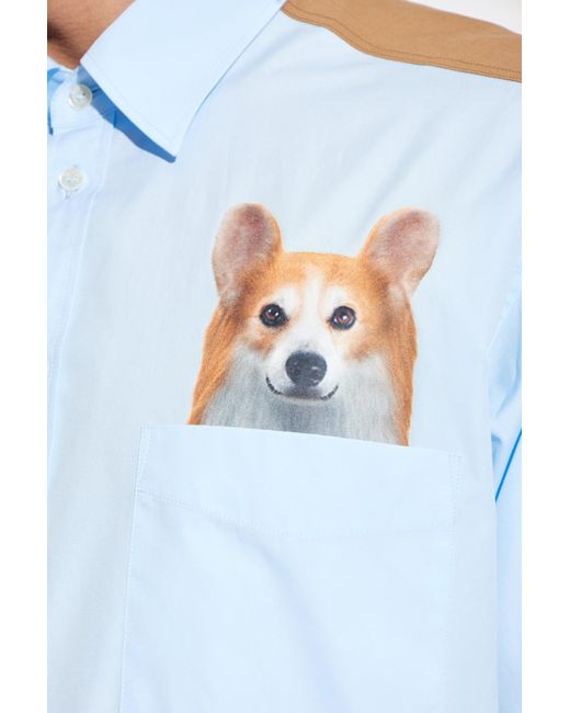 Moschino Blue Shirt With Print for men