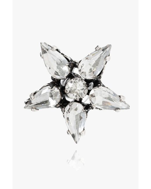 Saint Laurent Metallic Crystal Clip-on Earring