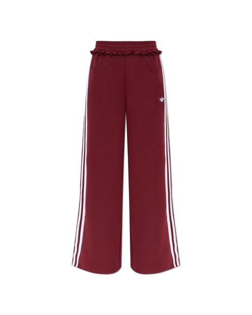 Adidas Originals Red Wide-Leg Sweatpants