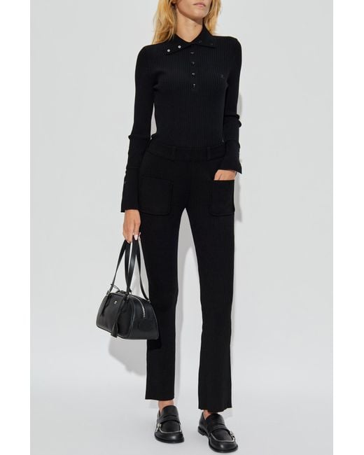 Courreges Black Striped Trousers