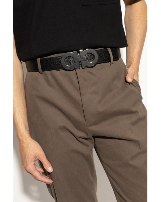 Ferragamo Black Double-Sided Belt for men