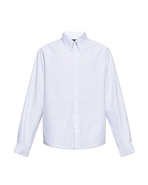 A.P.C. White Striped Shirt for men