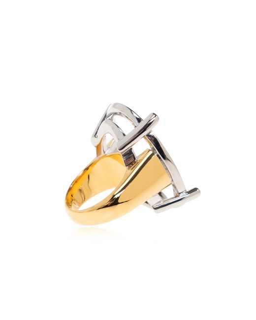 Balenciaga White Brass Ring