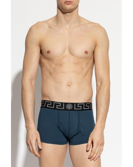 Versace Blue Cotton Boxers for men