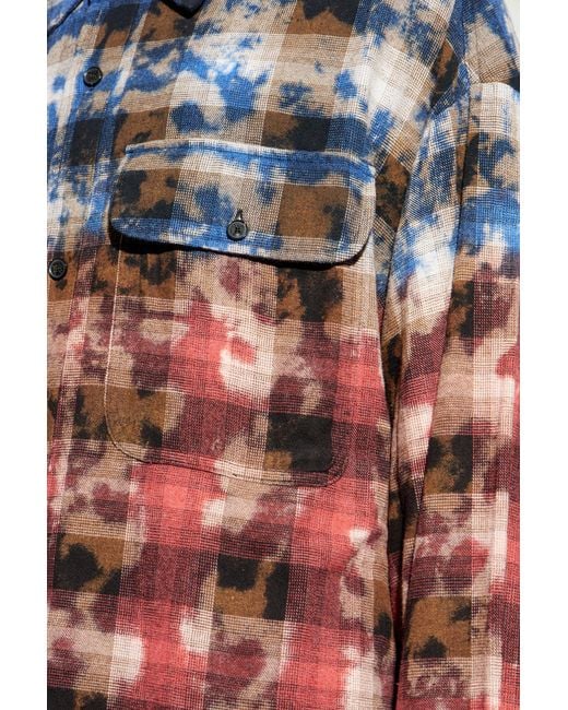 Palm Angels Red Checked Pattern Shirt for men