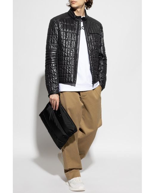 Moncler Black Quilted Jacket "Lasne" for men