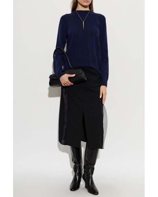 Jil Sander Blue Cashmere Sweater With Open Back