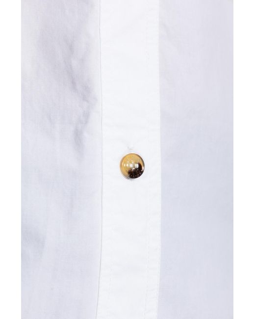 Ganni White Shirt With Decorative Side Ties