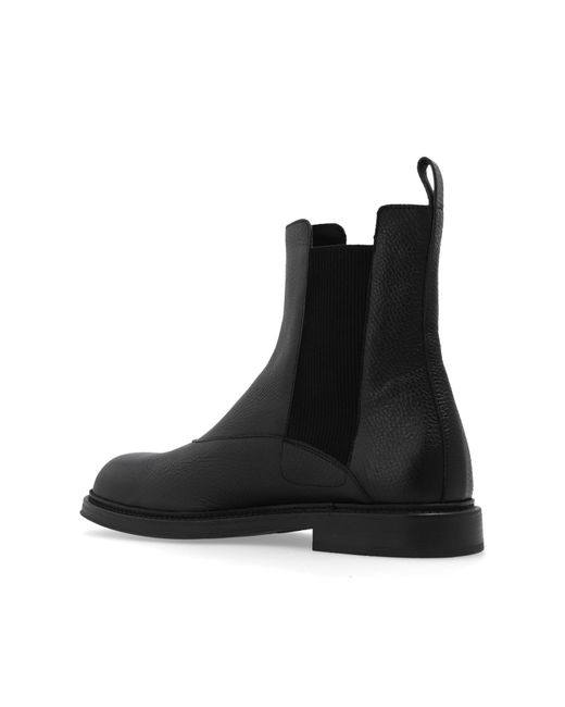 Emporio Armani Leather Chelsea Boots in Black for Men | Lyst