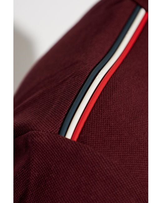 Moncler Red Polo With Logo Patch for men