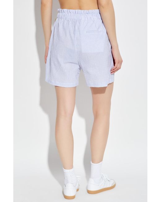 Woolrich White Striped Pattern Shorts
