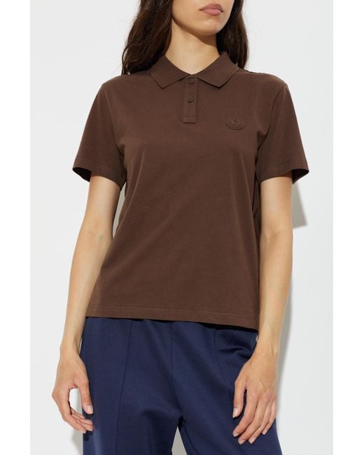Moncler Brown Polo With Patch