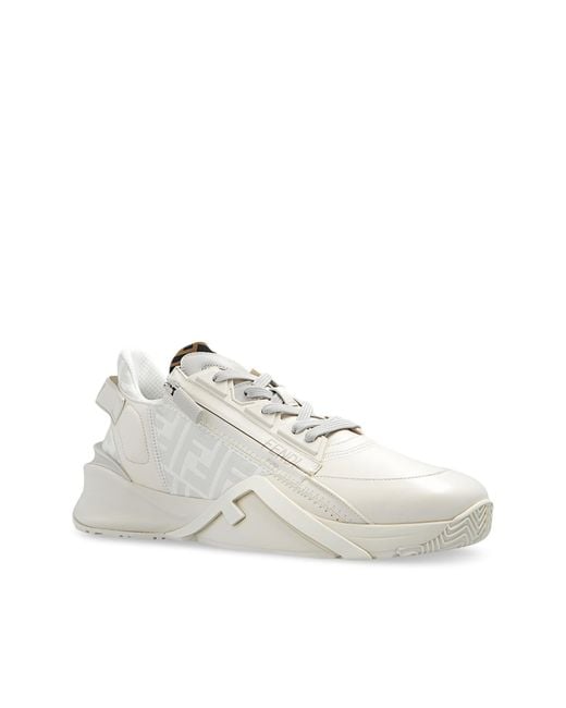 Fendi White 'Flow' Sneakers for men