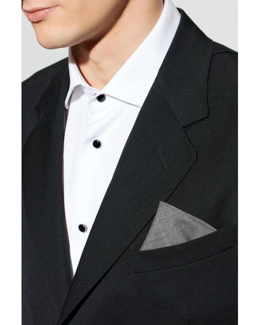 Emporio Armani Gray Wool Pocket Square for men