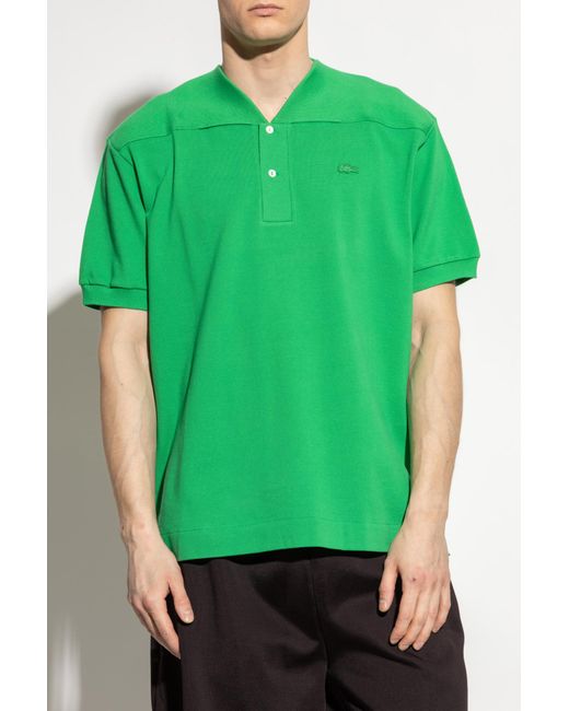 LACOSTE RUNWAY Green Polo With Logo for men