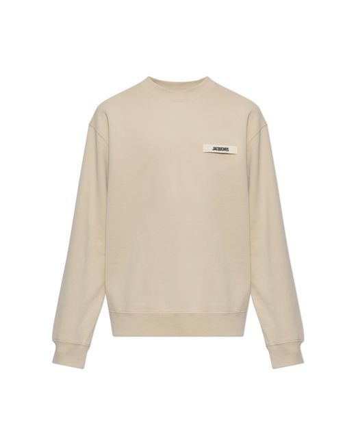 Jacquemus Natural Sweatshirt With Logo Patch for men