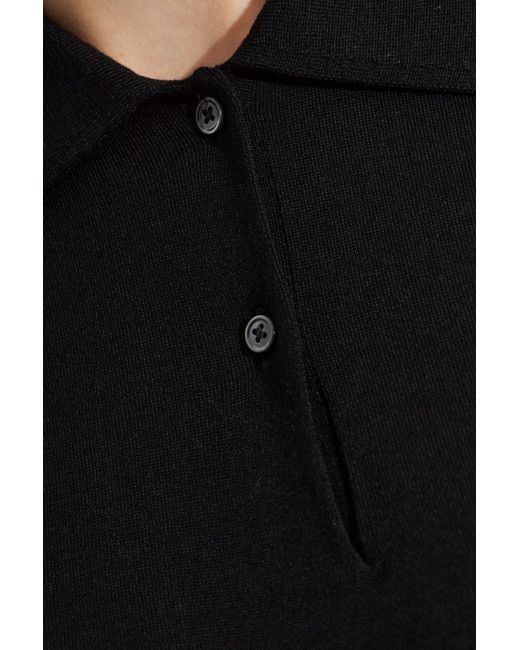 Jil Sander Black Wool Polo
