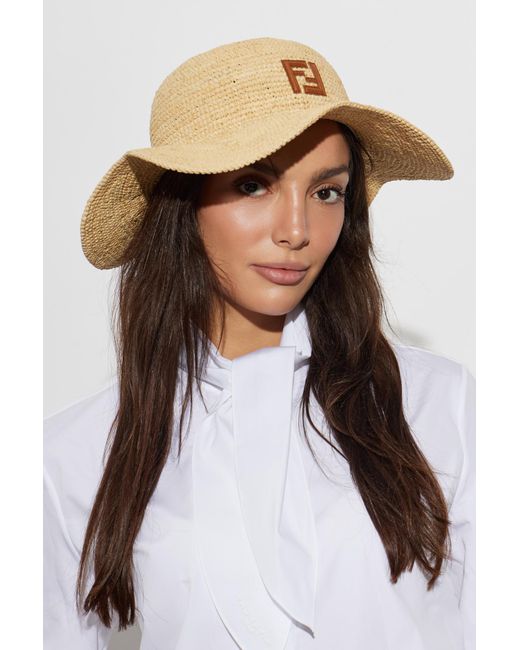 Fendi Brown Straw Hat