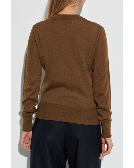 AMI Brown Thin Wool Sweater