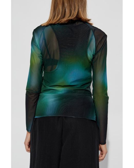 Y-3 Green Transparent Top