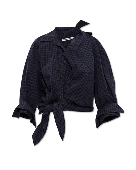 Alexander Wang Blue Checked Pattern Shirt,