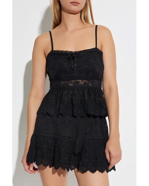 LoveShackFancy Black Top "Rowina"