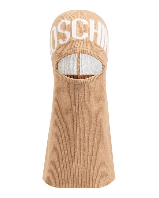 Moschino Natural Balaclava With Logo