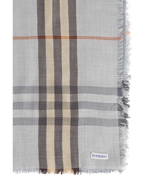 Burberry Gray Wool Scarf