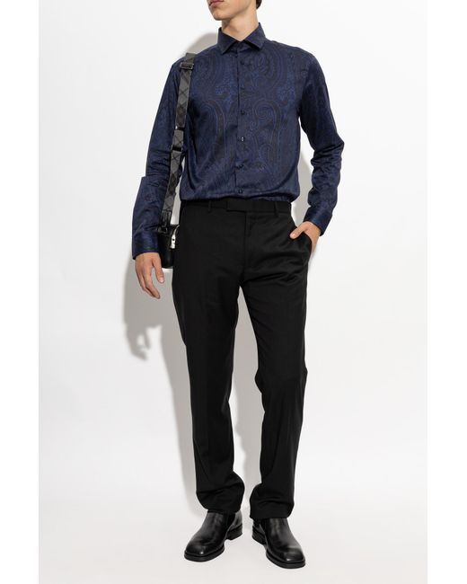 Etro Blue Patterned Shirt for men