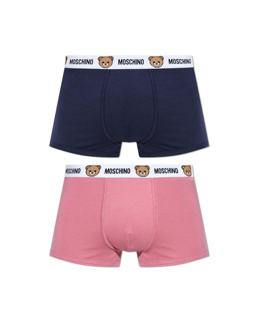 Moschino Blue 2-Pack Of Cotton Boxer Shorts for men
