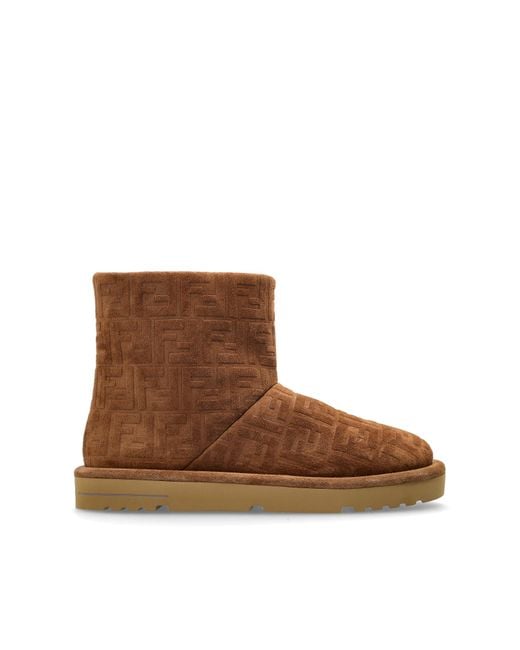 Fendi Brown Suede Snow Boots for men