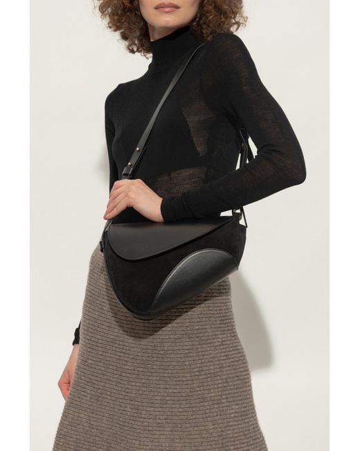 Neous Black Shoulder Bag "Berenices Saddle"