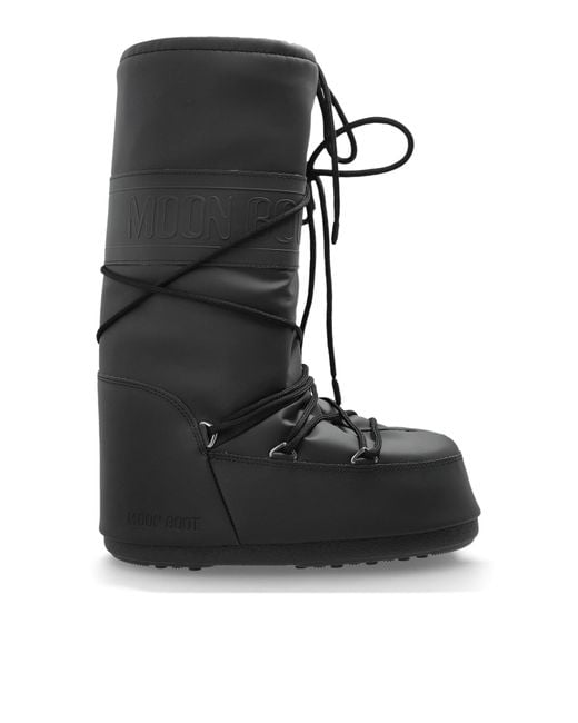 Moon Boot Black Snow Boots Icon Rubber for men