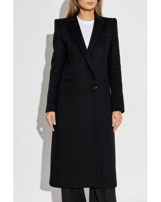 McQueen Black Wool Coat