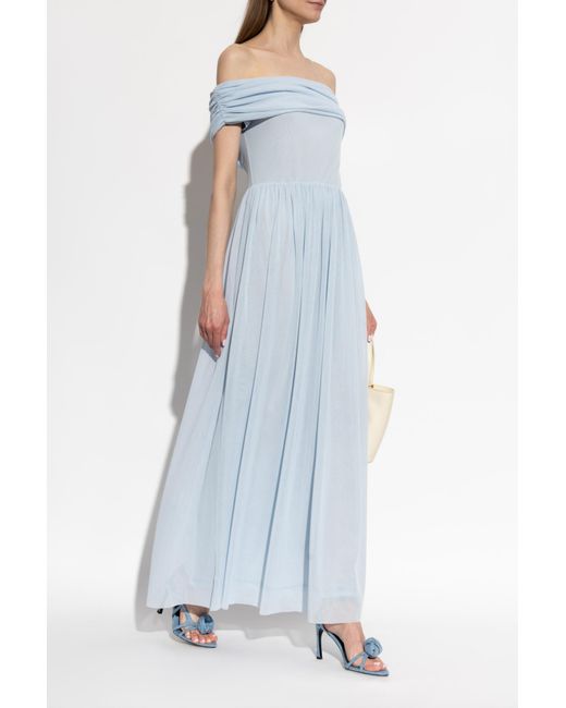 ROTATE BIRGER CHRISTENSEN Blue Off-Shoulder Dress