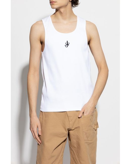 J.W. Anderson White Ribbed Top for men