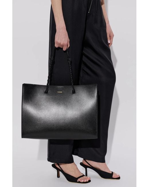 Jil Sander Black Leather Shopper Bag
