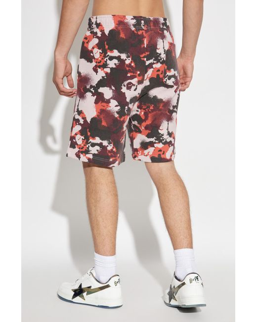 A Bathing Ape Red Camouflage-Patterned Shorts for men