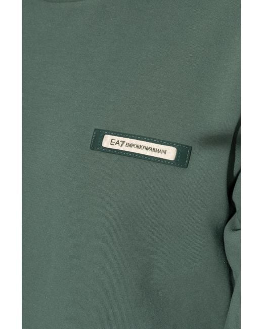 EA7 Green Sweatshirt With Logo Patch for men