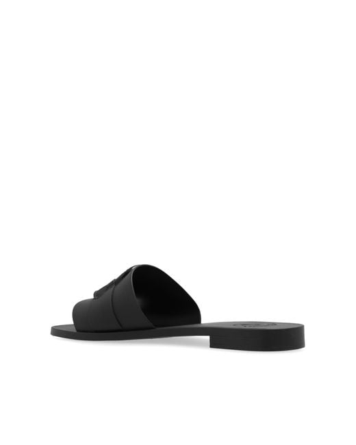 Moncler Black Rubber Flip-Flops