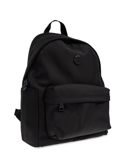 Moncler Black Backpack With Logo for men