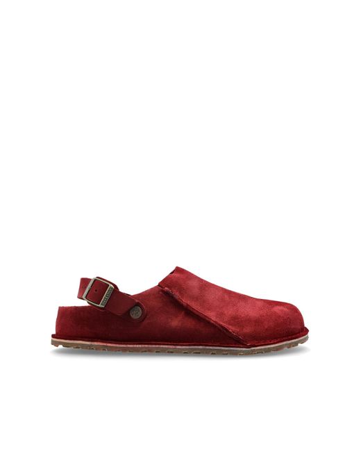 Birkenstock Red "Lutry Premium Suede" Suede Shoes
