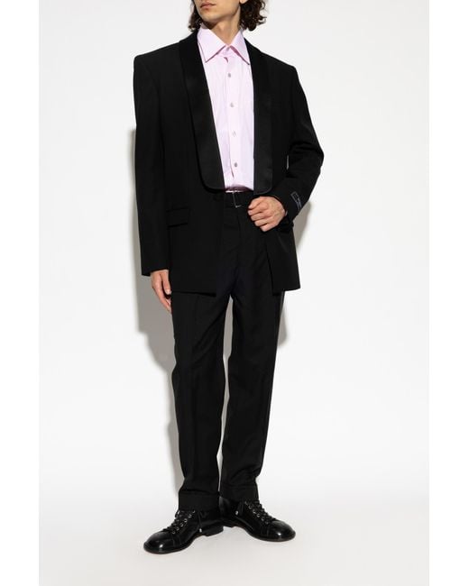 Balmain Black Wool Blazer With Single Vent for men