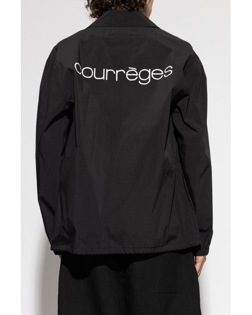 Courreges Black Lightweight Jacket With Printed Logo for men